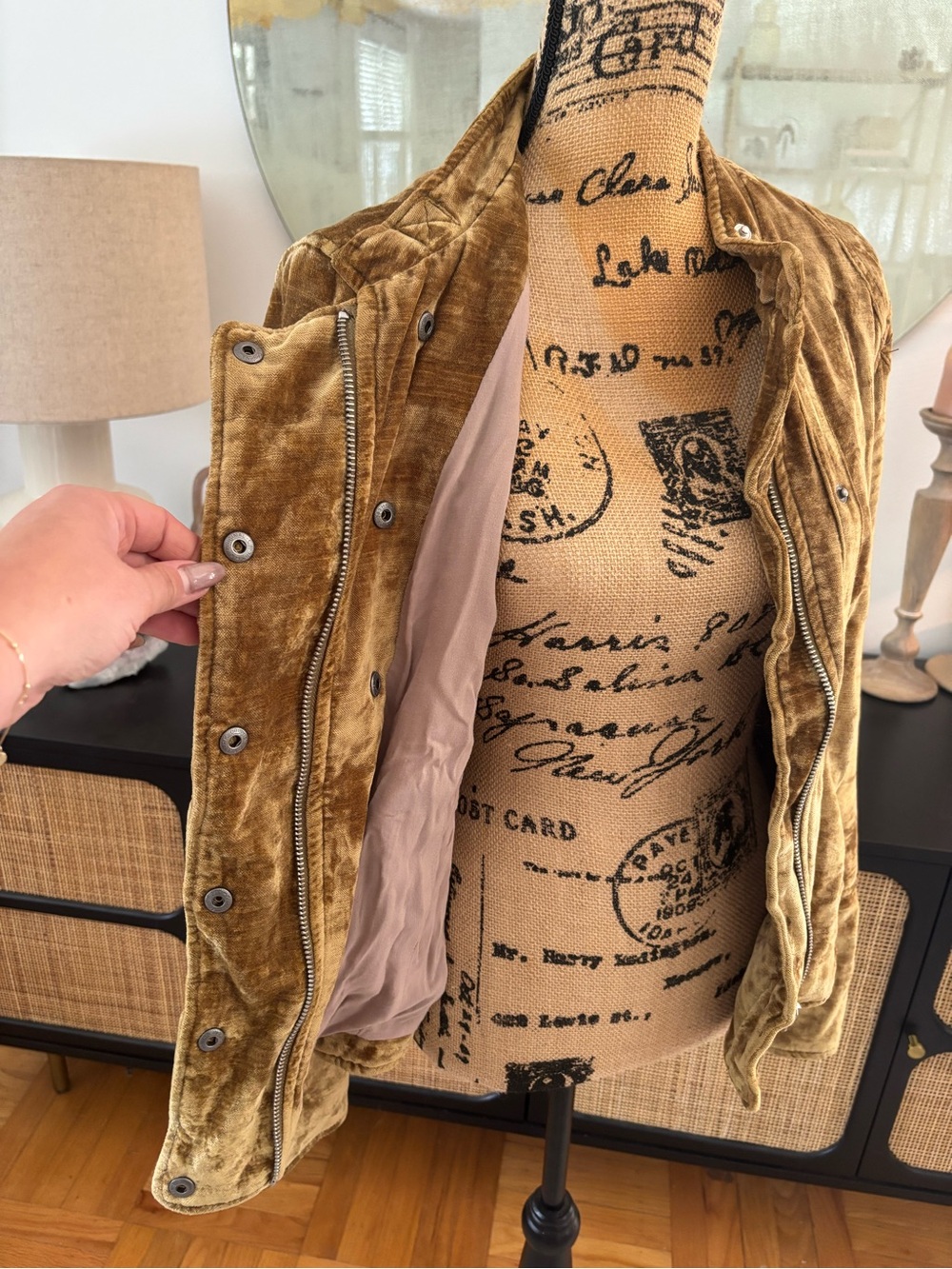 Free People Golden Brown Velvet Moto Bomber Jacket - Picture 3 of 9